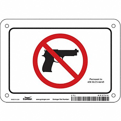 CONDOR 453T44 Safety Sign 4 in x 6 in Aluminum