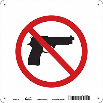 CONDOR 453T51 Safety Sign 10 in x 10 in Aluminum