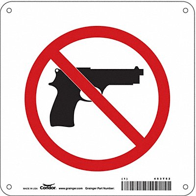 CONDOR 453T52 Safety Sign 8 in x 8 in Polyethylene