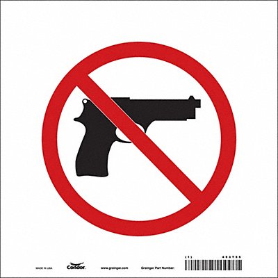 CONDOR 453T55 Safety Sign 10 in x 10 in Vinyl