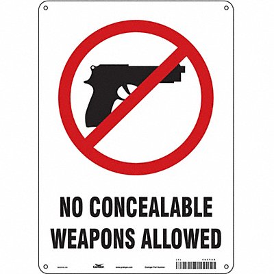 CONDOR 453T59 Safety Sign 14 in x 10 in Aluminum