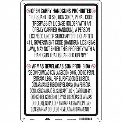 CONDOR 453T72 Safety Sign 36 in x 24 in Polyethylene