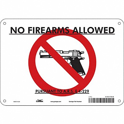 CONDOR 453T80 Safety Sign 7 in x 10 in Aluminum