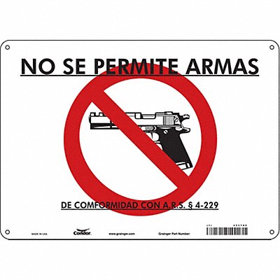 CONDOR 453T89 Safety Sign 10 in x 14 in Polyethylene