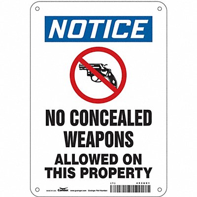 CONDOR 453U01 Safety Sign 10 in x 7 in Aluminum