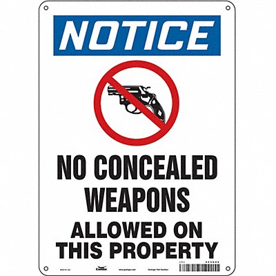 CONDOR 453U02 Safety Sign 14 in x 10 in Aluminum