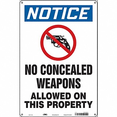 CONDOR 453U03 Safety Sign 18 in x 12 in Aluminum
