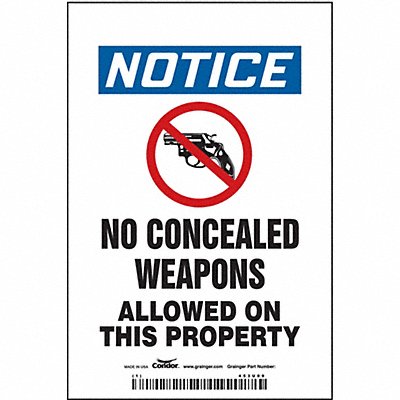 CONDOR 453U09 Safety Sign 6 in x 4 in Vinyl