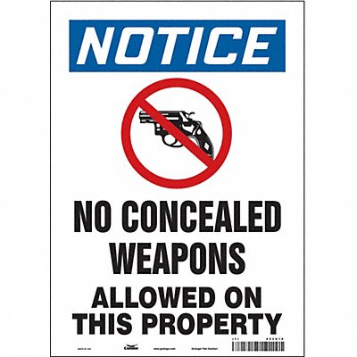 CONDOR 453U12 Safety Sign 14 in x 10 in Vinyl