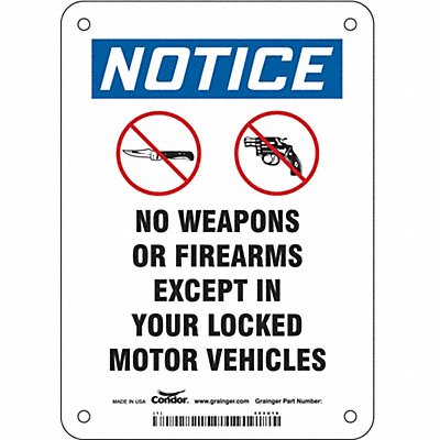 CONDOR 453U18 Safety Sign 7 in x 5 in Polyethylene