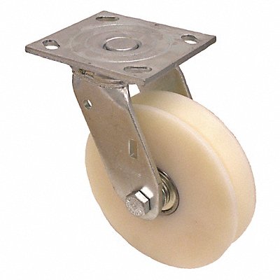GRAINGER P21SDSPKGSPO125K14 V-Groove Track-Wheel Plate Castor Swivel