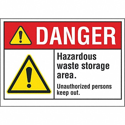 LYLE LCU40067ED14x10 Danger Sign 10inx14in Non-PVC Polymer