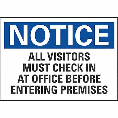 LYLE LCU50272ED10x7 Notice Sign 7 in x 10 in Non-PVC Polymer