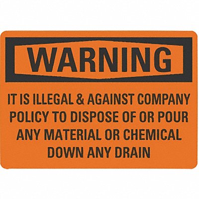 LYLE LCU60175ED10x14 Warning Sign 14in x 10in Non-PVC Polymer