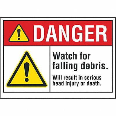 LYLE LCU40068RD14X10 Construct Area Danger Reflective Label 10x14in