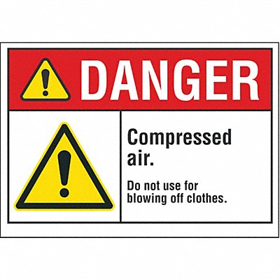 LYLE LCU40070RD10X7 Compressed Air Danger Reflective Label 7x10in