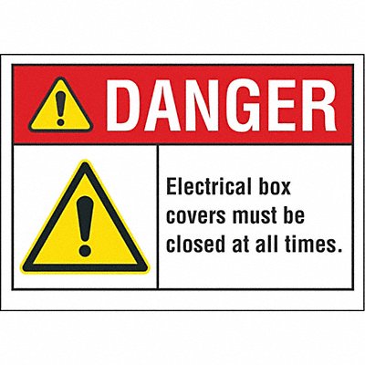 LYLE LCU40071RD14X10 Elec Panel Danger Reflective Label 10x14in