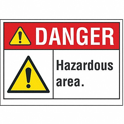 LYLE LCU40073ND14X10 Hazard Area Danger Lbl 10x14in Polyest
