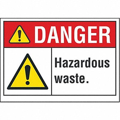 LYLE LCU40074ND5X35 Hzrdous Waste Danger Lbl 3.5x5in Polyest