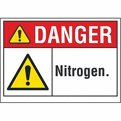 LYLE LCU40078RD5X35 Nitrogen Danger Reflective Label 3.5inx5in