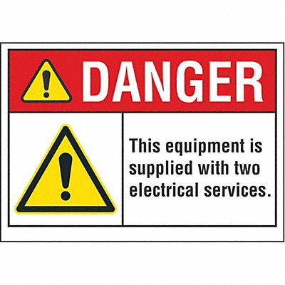 LYLE LCU40081RD10X7 Elec Hazard Danger Reflective Label 7x10in