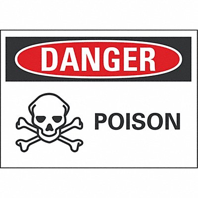 LYLE LCU40221ND5X35 Poison Danger Label 3.5inx5in Polyester