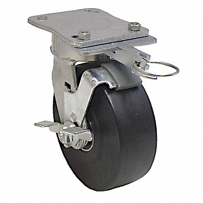 GRAINGER P25SNMB060K14WBDL Kingpinless Plate Castor Swivel 1760 lb.