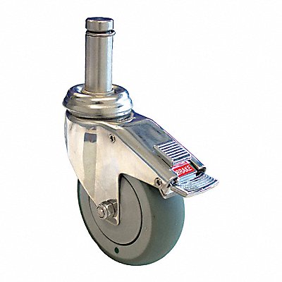 GRAINGER P14SXRP030KSG7TBAM Antimicrobial Friction-Ring Stem Castor