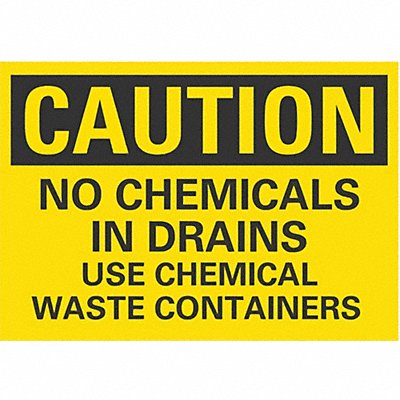 LYLE LCU30422ED14x10 Caution Sign 10inx14in Non-PVC Polymer