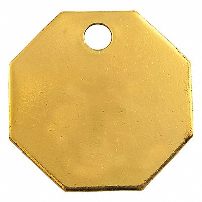 GRAINGER 41527 Blnk Tag Brass 1 1/4in H 1 1/4in W PK100