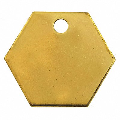 GRAINGER 41260 Blnk Tag Brass 1 1/4in H 1 1/4in W PK100