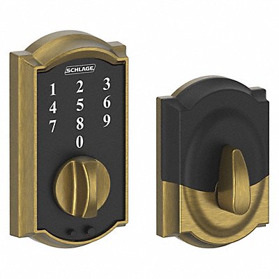 SCHLAGE RESIDENTIAL BE375CAM609 Electronic Lock Deadbolt Antique Brass