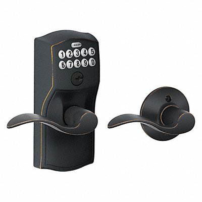 SCHLAGE RESIDENTIAL FE575CAM716ACC Electronic Lock Lever Antique Bronze