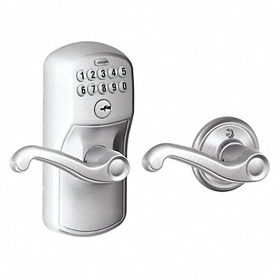 SCHLAGE RESIDENTIAL FE575PLY626FLA Electronic Lock Lever Satin Chrome