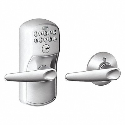 SCHLAGE RESIDENTIAL FE575PLY626JAZ Electronic Lock Lever Satin Chrome