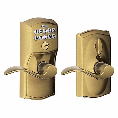SCHLAGE RESIDENTIAL FE595CAM609ACC Electronic Lock Lever Antique Brass