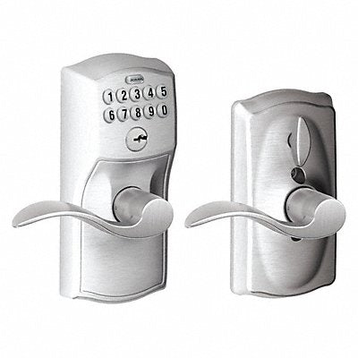 SCHLAGE RESIDENTIAL FE595CAM626ACC Electronic Lock Lever Satin Chrome