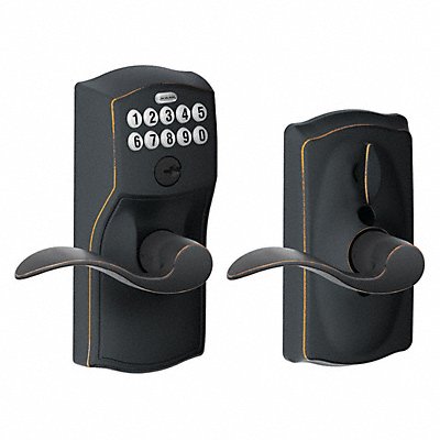 SCHLAGE RESIDENTIAL FE595CAM716ACC Electronic Lock Lever Antique Bronze
