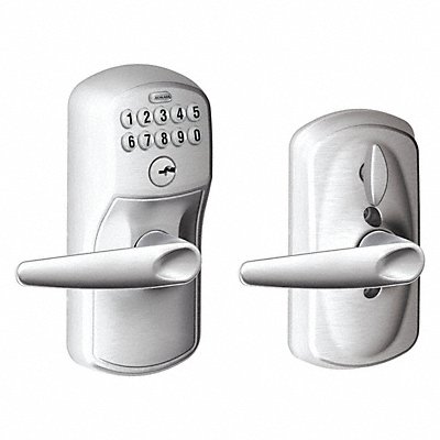 SCHLAGE RESIDENTIAL FE595PLY626JAZ Electronic Lock Lever Satin Chrome