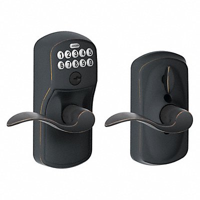 SCHLAGE RESIDENTIAL FE595PLY716ACC Electronic Lock Lever Antique Bronze