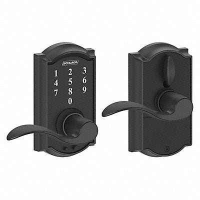 SCHLAGE RESIDENTIAL FE695CAM622ACC Electronic Lock Lever Black Powder Coat