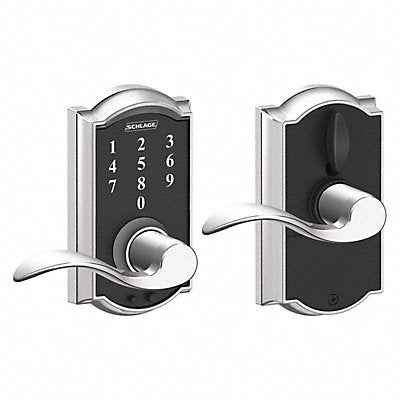 SCHLAGE RESIDENTIAL FE695CAM625ACC Electronic Lock Lever Bright Chrome