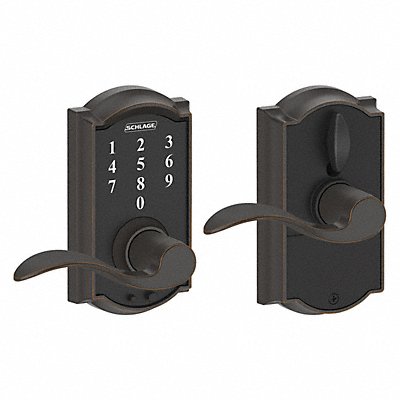 SCHLAGE RESIDENTIAL FE695CAM716ACC Electronic Lock Lever Antique Bronze