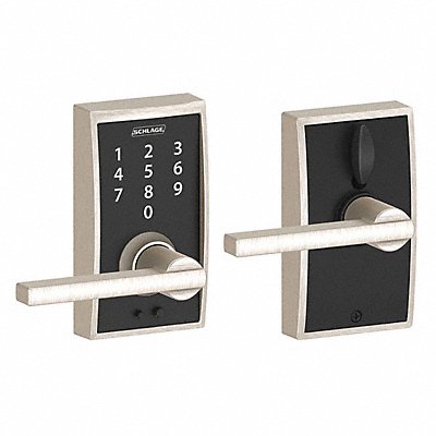 SCHLAGE RESIDENTIAL FE695CEN619LAT Electronic Lock Lever Satin Nickel