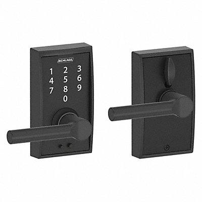 SCHLAGE RESIDENTIAL FE695CEN622BRW Electronic Lock Lever Black Powder Coat