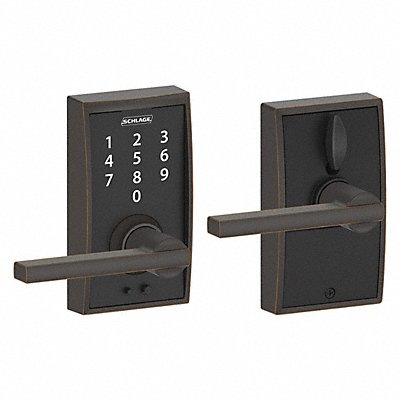 SCHLAGE RESIDENTIAL FE695CEN716LAT Electronic Lock Lever Antique Bronze