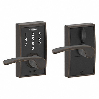 SCHLAGE RESIDENTIAL FE695CEN716MER Electronic Lock Lever Antique Bronze