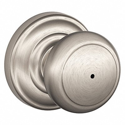 SCHLAGE RESIDENTIAL F40AND619AND Knob Lockset Satin Nickel Privacy Gr 2