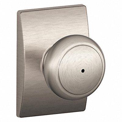 SCHLAGE RESIDENTIAL F40AND619CEN Knob Lockset Satin Nickel Privacy Gr 2