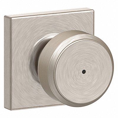 SCHLAGE RESIDENTIAL F40BWE619COL Knob Lockset Satin Nickel Privacy Gr 2